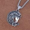 Fashion Charm Moon Unicorn Pendant Popular Stainless Steel Horse Head Necklaces For Men Women Amulet Jewelry Gifts