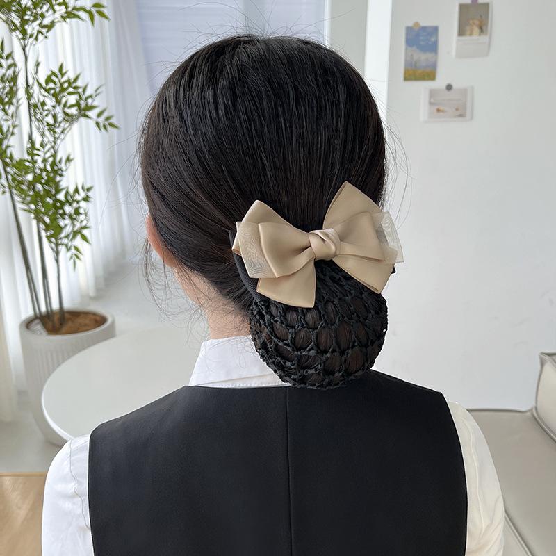 Nurse Head Flower Female Mesh Pocket Professional Hairnet Stewardess Hair Mesh Cover Bank Hotel Restaurant Waiter Headgear Hair Accessories