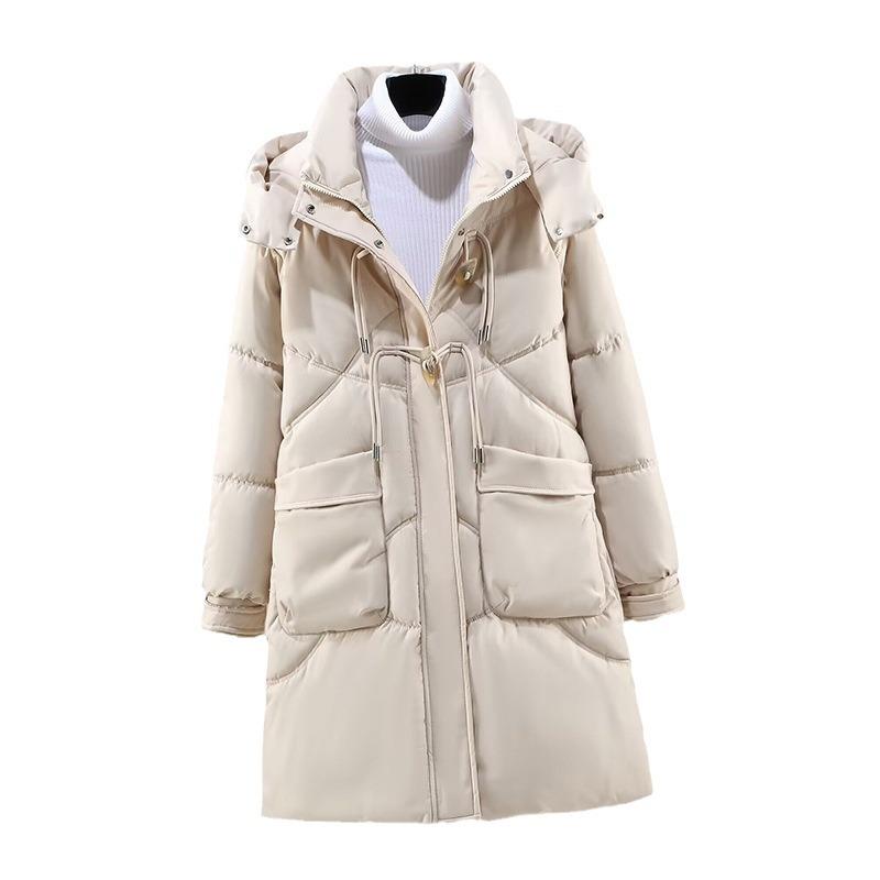 Cotton Clothes Women's 2025 New Winter Korean Loose Mid-length Buckle Padded Jacket Fashionable Casual Down Padded Jacket