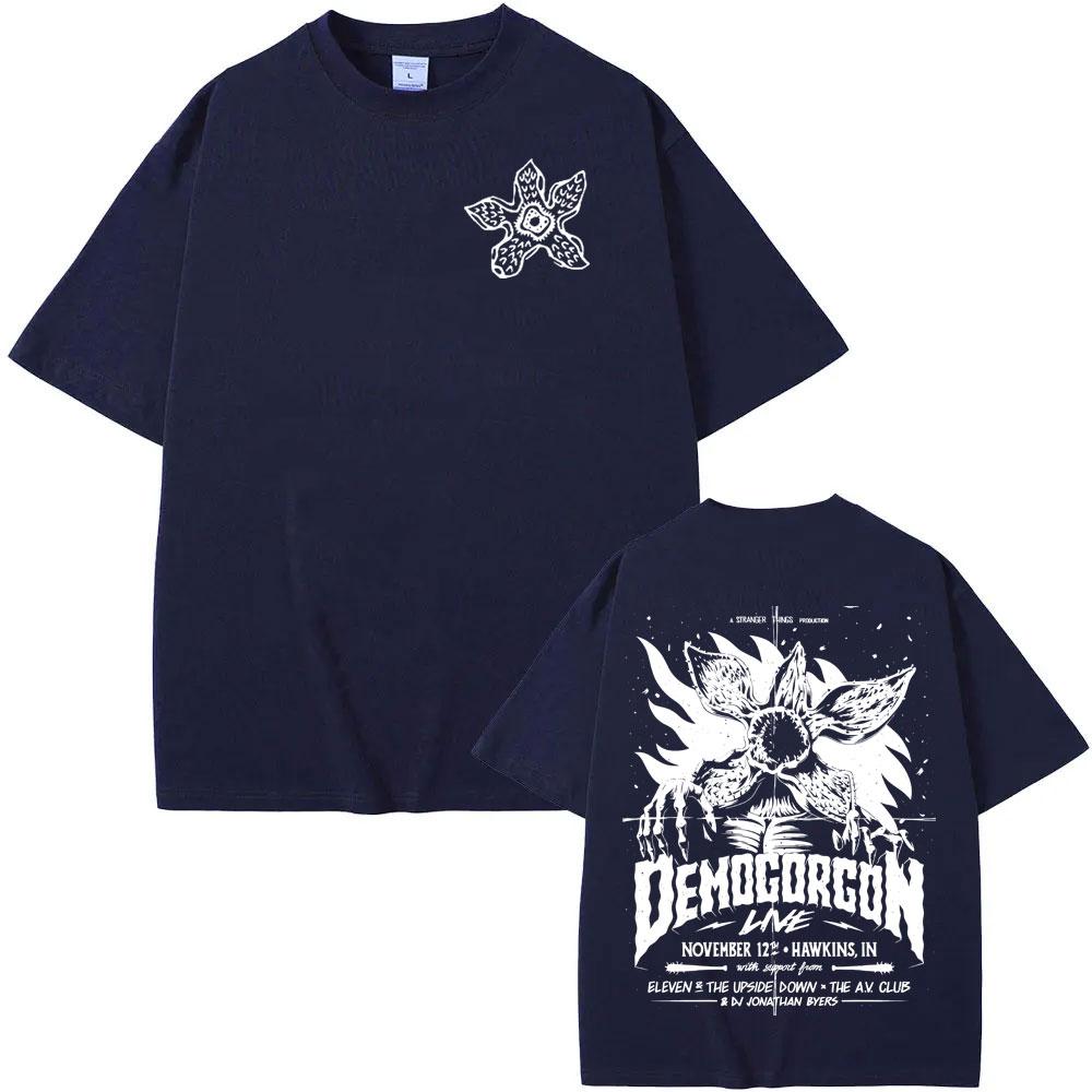 Eddie Munson The Demogorgon Hunter 100%cotton men's shirt Cannibal Flower Monster Graphic short sleeve oversized Women T-shirts