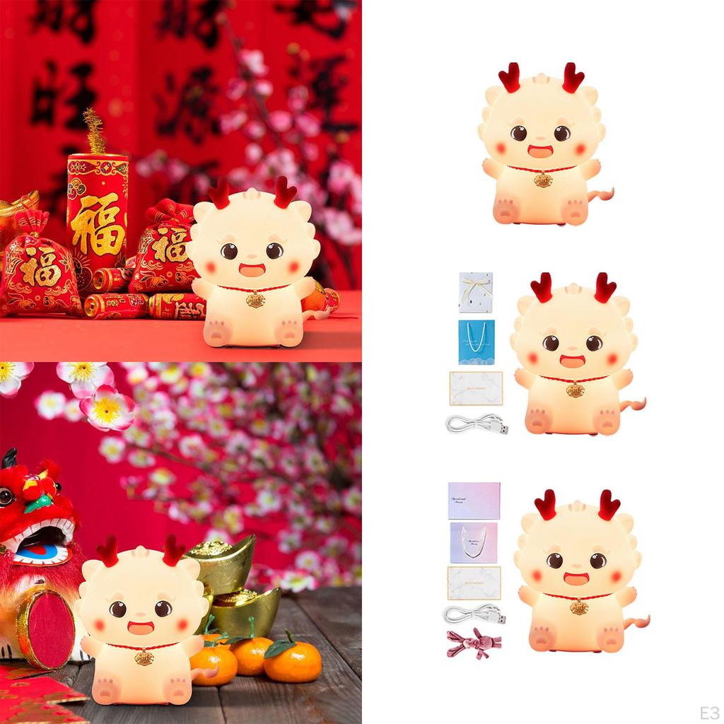 Dragon Night Lights Lamp NightStand Silicone Nursery Light Small LED Desk for Home