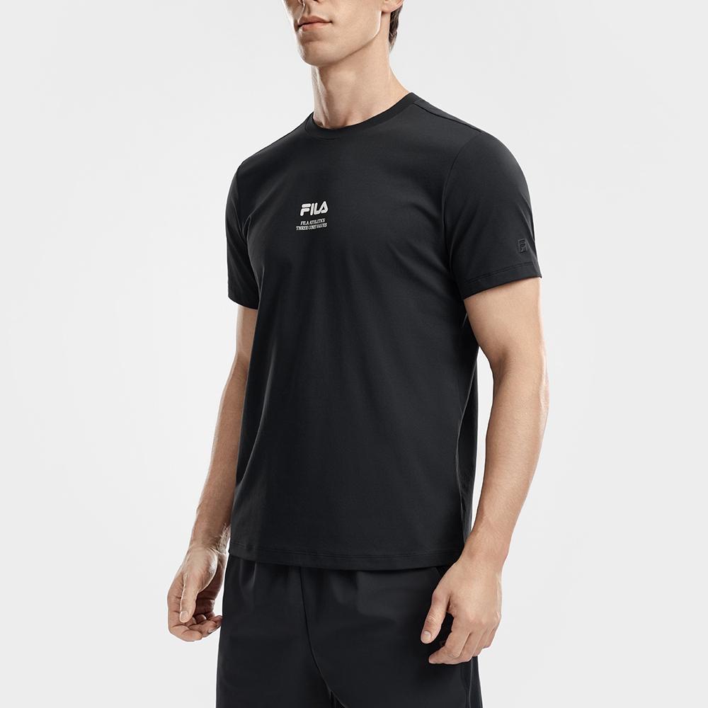 Fila Fitness Basic Knitted Round Neck Short Sleeve Quick Dry T-Shirt Men Tops A11M621110F-BK