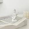 2 Pcs Mini Cupid Figurine Small Resin Cherubs Playing Musical Instrument