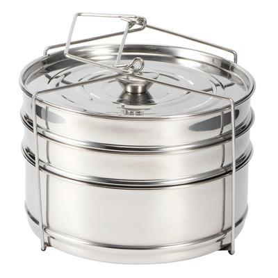 Set Pentola Vaporiera a 3 Ripiani Impilabile in Acciaio Inossidabile Cuocivivande Accessori Pentola a Pressione