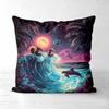 Bunte Ozeantier Surfen Kissenbezüge Polyester Kissenhülle, Sofa Dekokissenbezug Kopfteilkissen