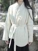 Johnature Women Chinese Style Plus Cotton Parkas Bandage Long Sleeve Winter Coats Solid Color Women Vintage Parkas