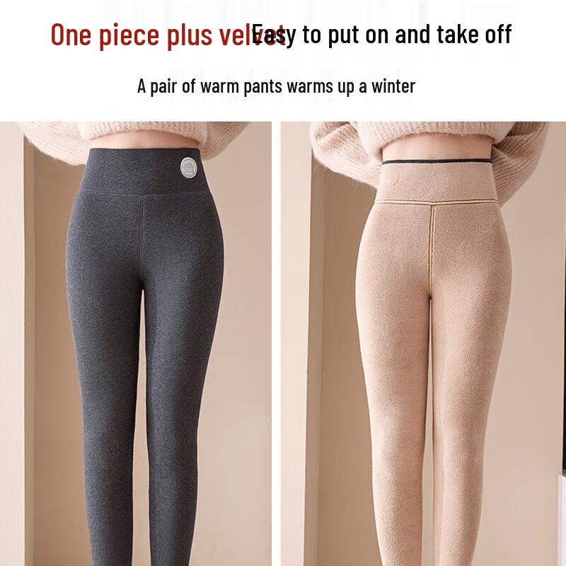 LangSha Women's 800g Lamb Wool Lined Winter Thermal Leggings