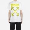 Off-White Yellow Caution Tape Arrow Short Sleeve T-Shirt Men Tops White OMAA002S181850060160