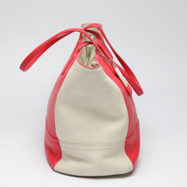 COACH Shoulder Bag Tote Bag leather Red x cream Women 23469 Used