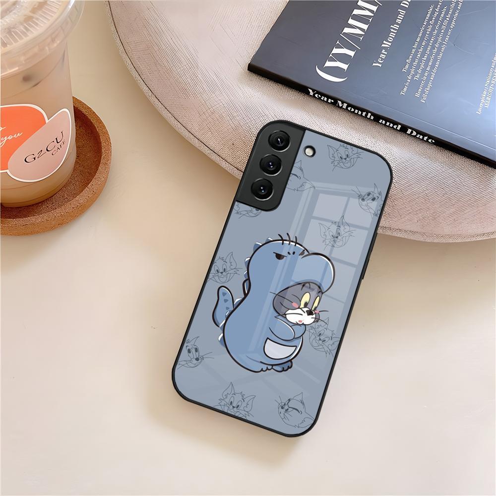 Couple J-JerryS Mouse TomS Phone Case Glass For Samsung Galaxy S20 S25 S21 S22 S24 S23 Ultra Fe Plus A54 A16 A24 A55 A53 M54 Coq