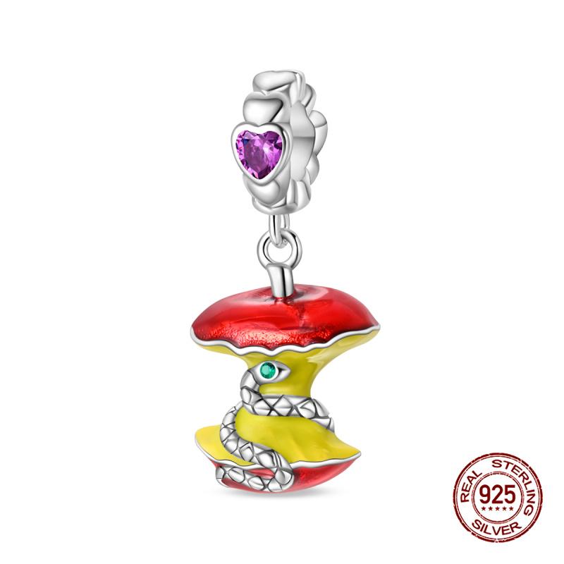 New In Original Charms Copper Sweet Pink Robot Charm Beads Fits 3Mm Original Bracelets For Womens Diy Fine Jewelry Gift