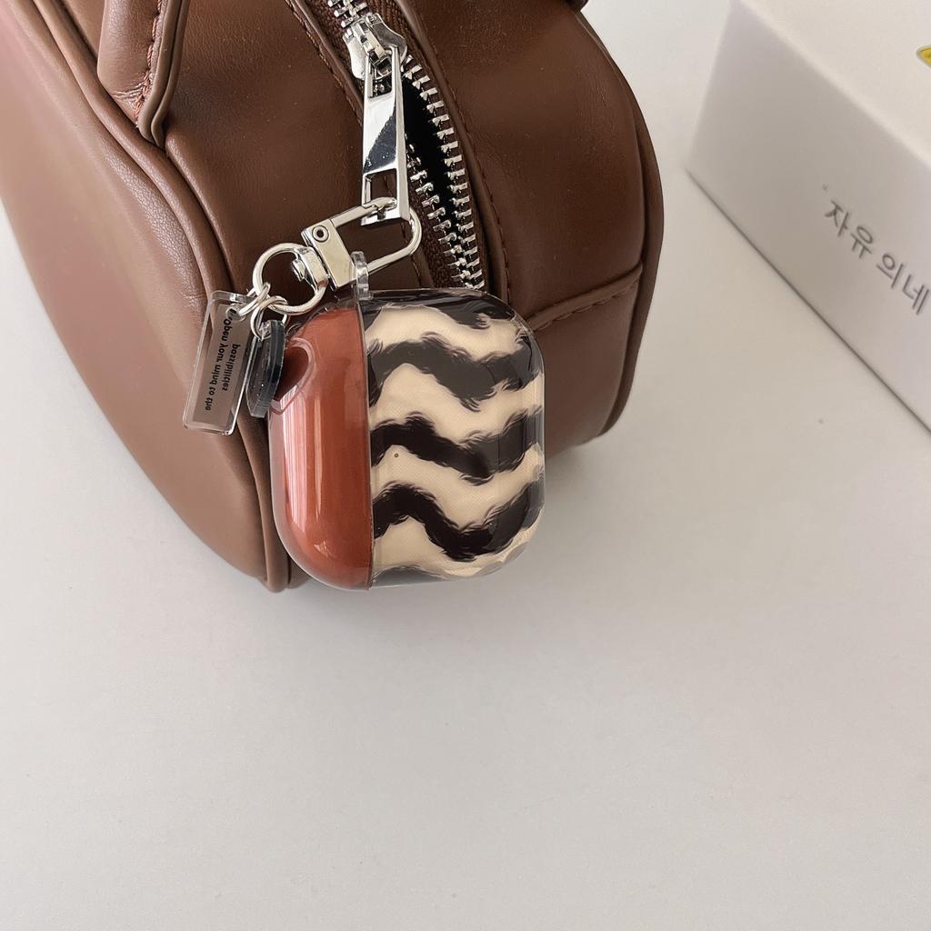 Retro black and brown wavy pattern suitable for AirPods1st generation protective case AirPods1 earphone case Apple Pro1 soft case