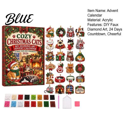 Festive Hanging Pendant DIY Christmas Calendar 2026 Art Advent Faux Diamond 24 Days Artistic Craft