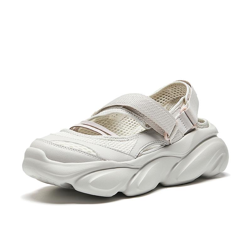 Anta Mary Jane Eurorun Thick Sole Comfortable Versatile Non-Slip Wear-Resistant Stream Shoes Women Shoes White Gray 122528507-3