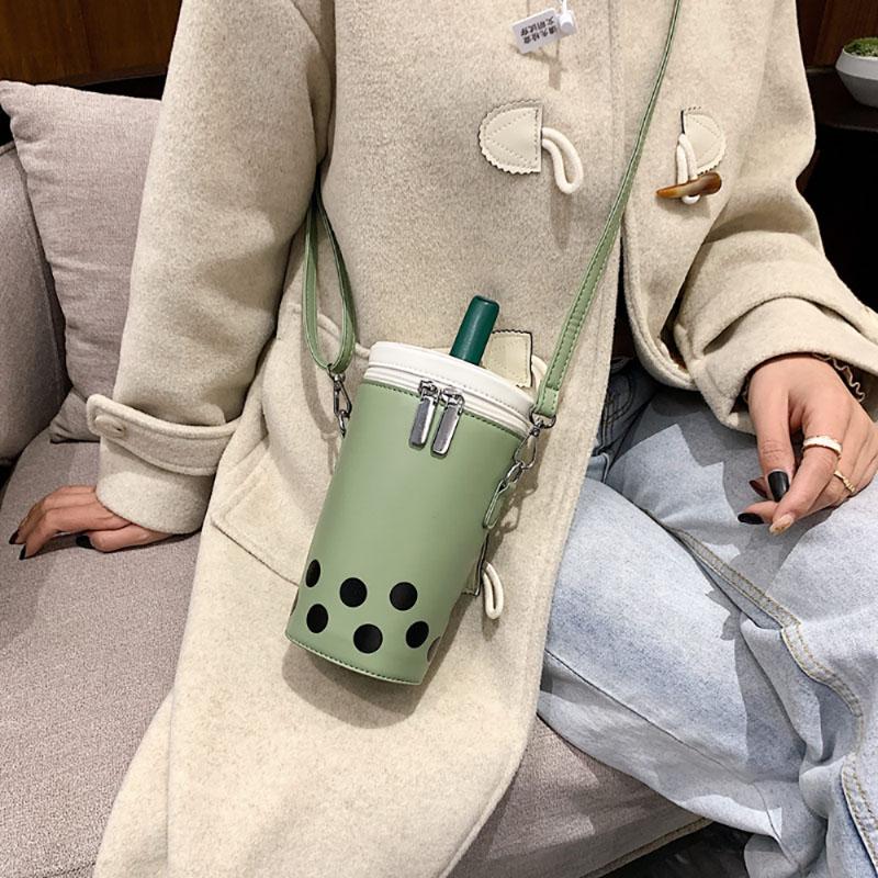 Pungă de ceai cu lapte cu personalitate la modă Fată drăguță, găleată mică, genți pentru ruj pentru telefon, noua versiune casual coreeană, pachet pop