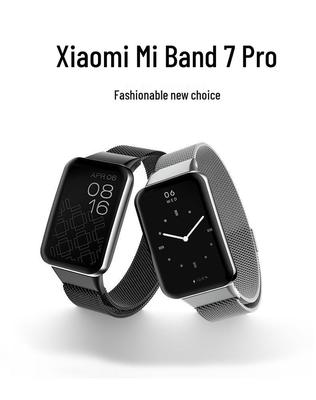 Compatible with Xiaomi Smart Band 7 Pro: Magnetic Three-Bead Buckle Milanese Stainless Steel Strap.