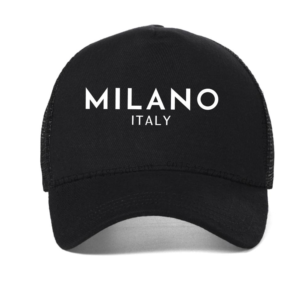 Milano Italy Flag Color Printed Men Baseball Cap Streetwears Hip Hop Male Caps Fashion Summer Breathable Mesh Snapback Hat