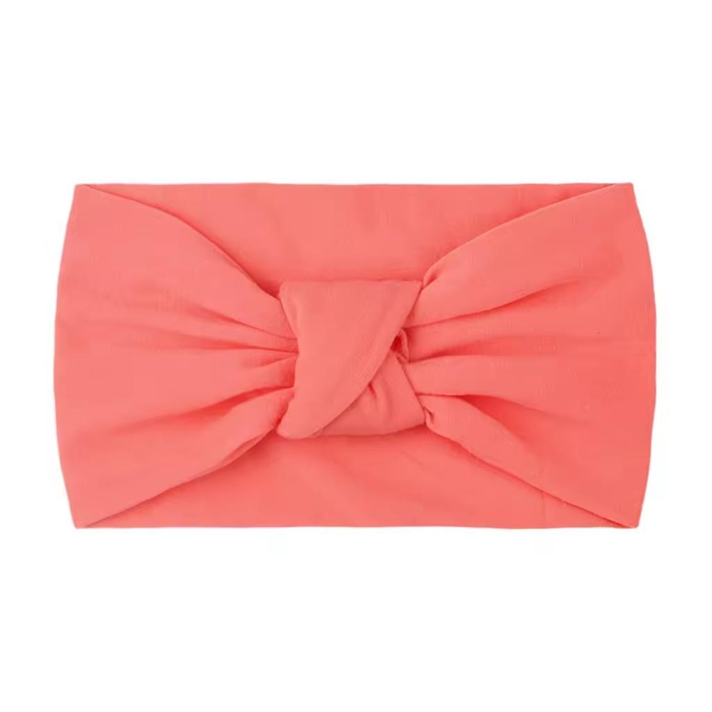 Unisex dětská čelenka s uzlem/Nylonový turban 13-24 měsíců Elastická omyvatelná ekologická pomůcka pro kojence a batolata