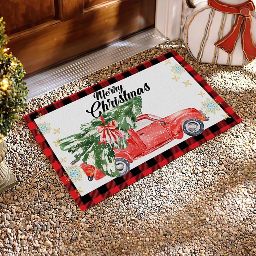 Christmas Dining Mat, Restaurant Atmosphere Decoration, Table Mat, Linen Printed Insulation Mat, Western Style Mat