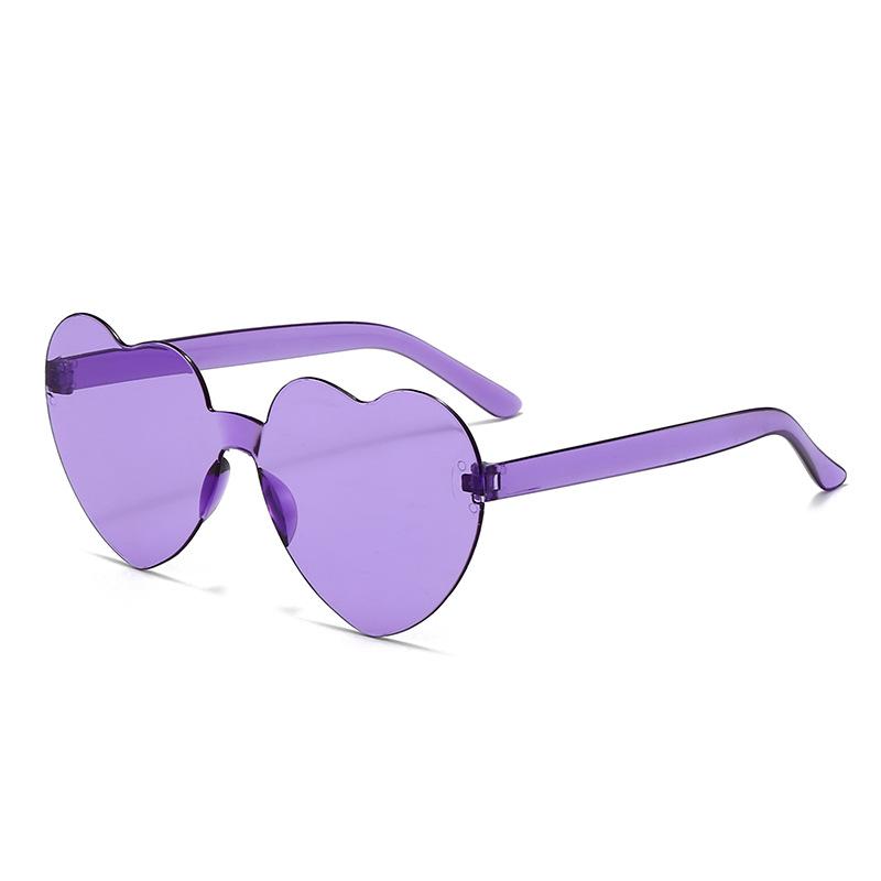 Exaggerated Peach Heart One-Piece Sunglasses – Candy Color for Parties and Performances