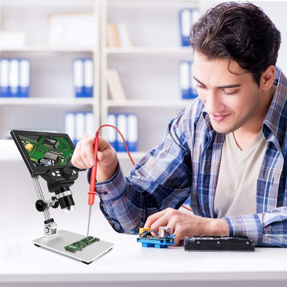 GHDVOP Digital 1200X USB 8 LED 2 Auxiliary Stand Electronic Curved Aluminum for Biological Independent Biology Jewelry and Circuit Board Japanese