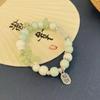 Chinese Pink Modern Ceramic Bead Bracelet With Lion Head For Travel Souvenirs