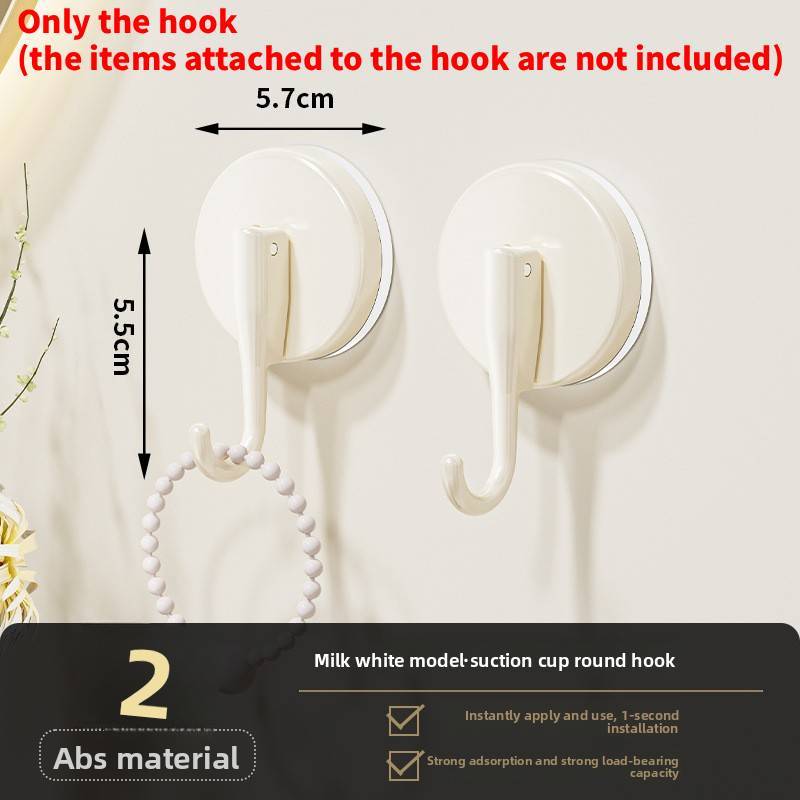Modern Minimalist Plastic Suction Cup Hook For Kitchen Bathroom Wall Mounting Strong Hold