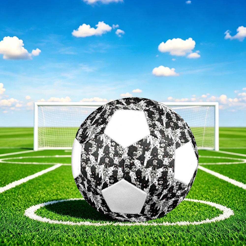 1pc Dogs Crowd Lightweight PVC Training Soccer Ball, Size 5, Suitable for Indoor and Outdoor TrainingGift Y60387