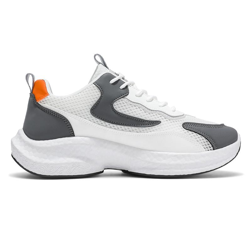 Oulylan New Men's Mesh Casual Sports Shoes Fashionable Versatile Comfortable Breathable Shoes With Leather Single Shoes