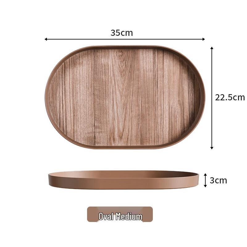 Melaminový hluboký servírovací tác s dekorem teakového dřeva v japonském stylu