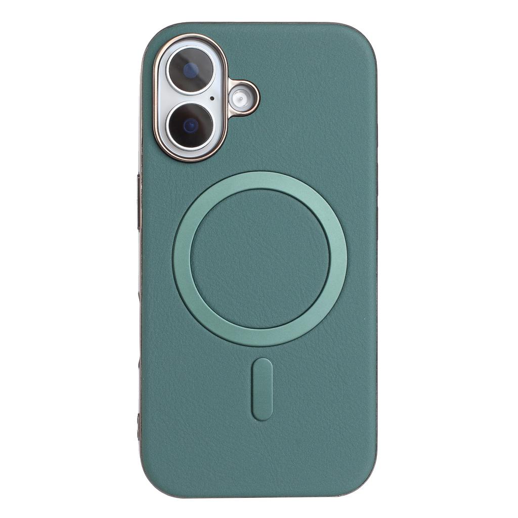 For iPhone 16 Case BINFEN COLOR BF40 Compatible with MagSafe Electroplated PU + TPU Phone Back Cover
