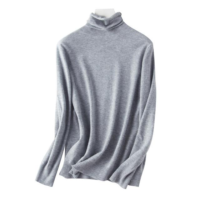 Podzim Zimní Svetr Rolák Slim Fit Basic Pulovry Móda Korejské Pletené Topy Spodní části Dámské Svetry Strečové Svetry