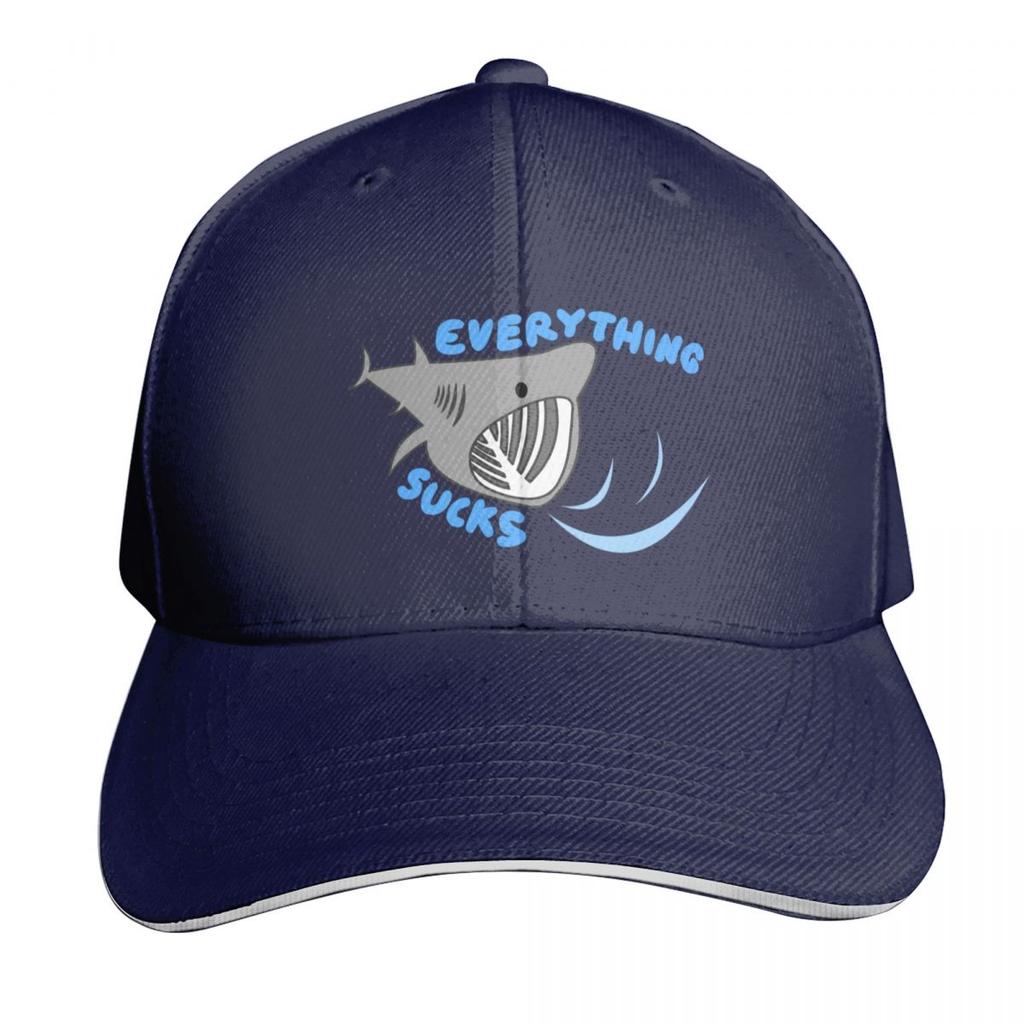 Basking Shark Everything Sucks Baseball Cap Bobble Hat Golf Hat Unisex hat Military Tactical Cap Hats For Unisex Womens