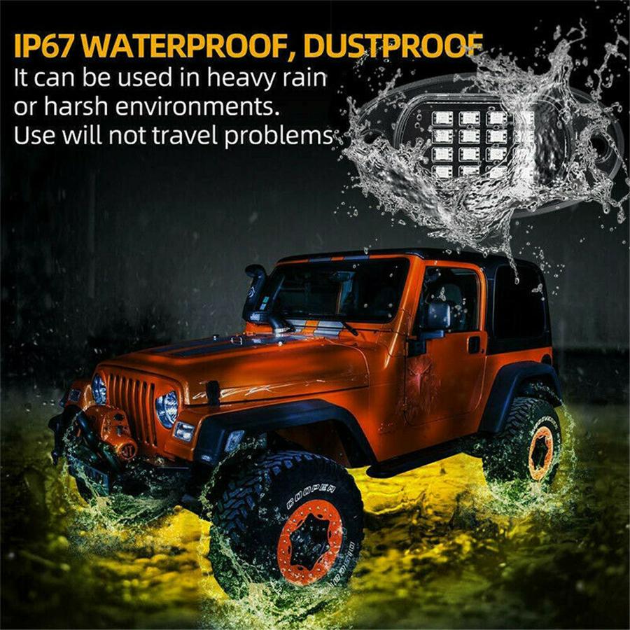 8PCS Underbody RGB LED Neon Light Atmosphere Bluetooth App Dual Remote Control