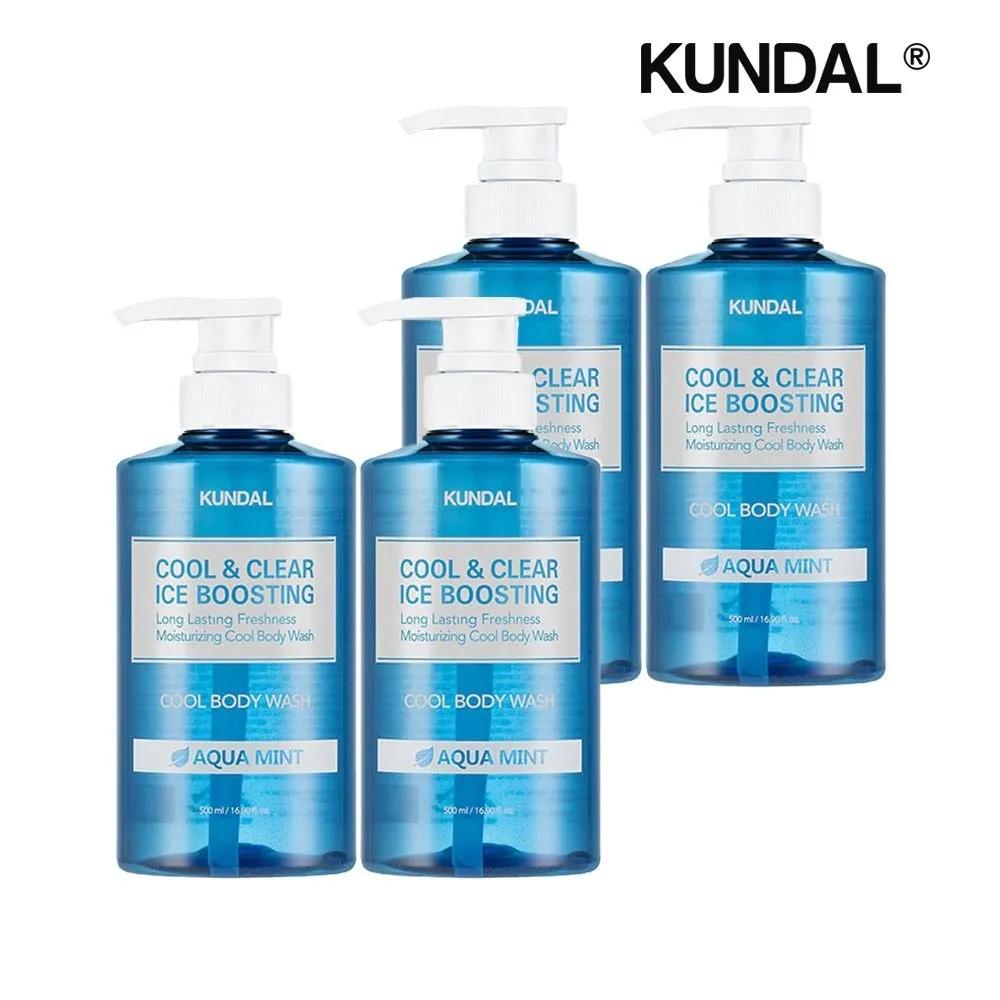 

KUNDAL Cool & Clear Ice Boosting Cool Body Wash Aqua Mint 500ml x4
