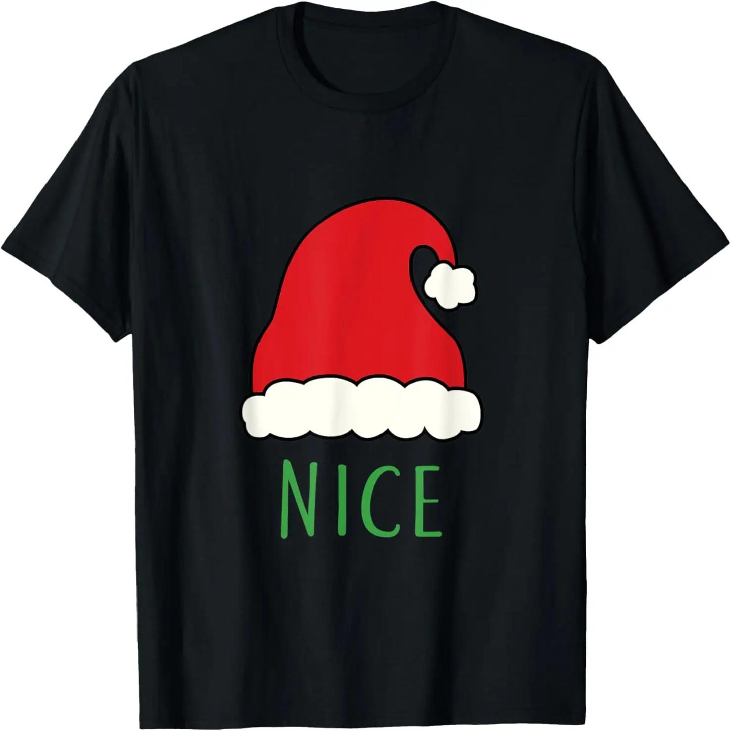 Naughty or Nice Matching Christmas Couples T-Shirt S