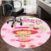 1pc Strawberry Princess2 Design Printed Area Round Carpet for Bedroom Living Room Home Decor Rugs Mat Non Slip Mat Rug for Bedside