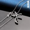 925 Sterling Silver Twisted Cross Pendant Necklace Fashionable Wedding Jewelry
