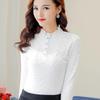 Camicia da Donna a Maniche Lunghe in Pizzo - Stile Coreano 2021, Taglie Forti, Moda Autunno/Inverno.