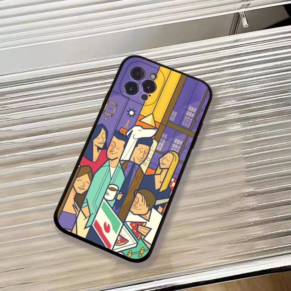 Hot TV Show F-Friends Phone Case For iPhone 17,16,15,14,13,12,11 Plus,Pro Max,XS,Soft Black Cover