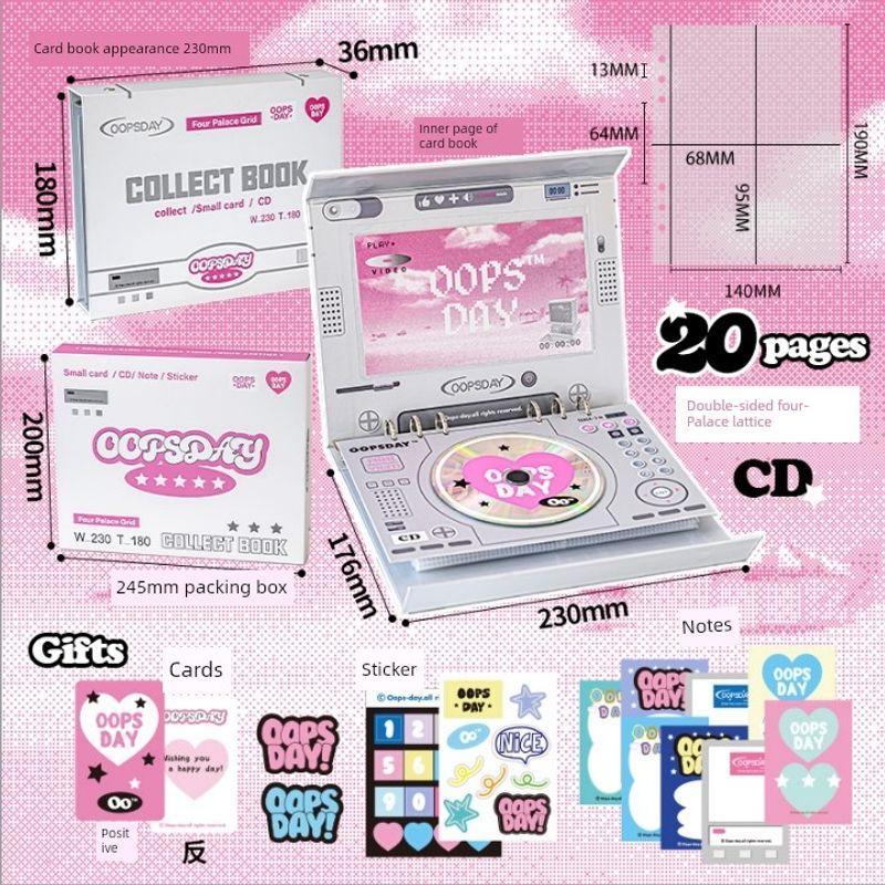 

Oopsday Card Binder Four Grid Storage Book Inner Page Mini Truck Album Star-Chasing Storage Loose-Leaf Polaroid Album (pink) pink