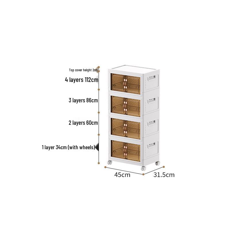 Movable Multi-layer Folding Storage Wardrobe with Wheels