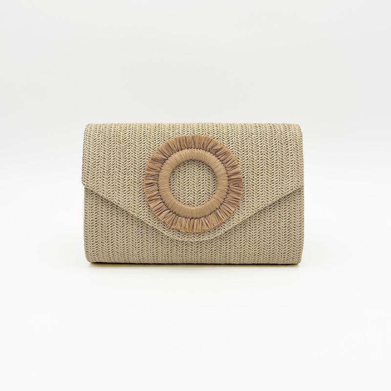 2025 Women's Retro Straw Evening Bag: High-End Minimalist Woven Beach Style