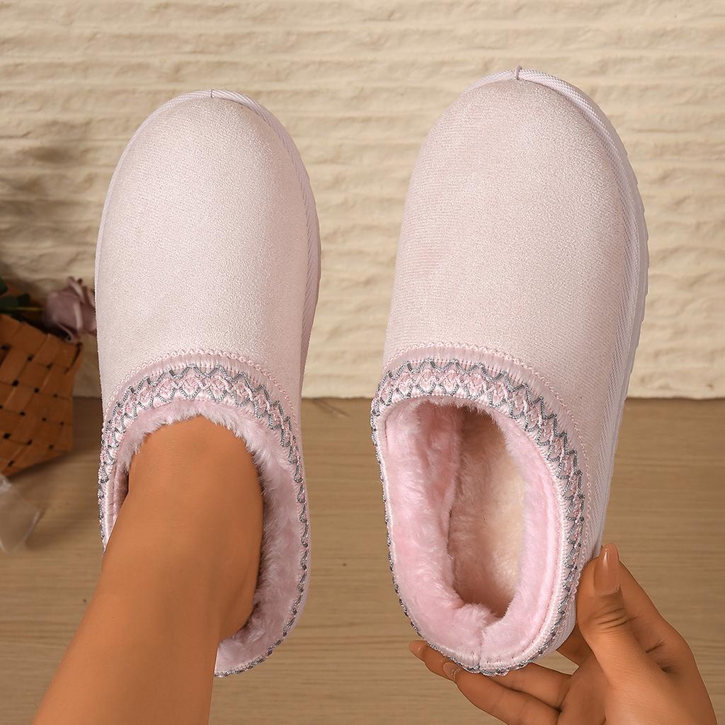 Fashion 2025 New Women Slippers Trend Covered Half Mop Warm Slippers Winter Warm Thick Sole Shoes Women Comfortable Outdoor Slides Women