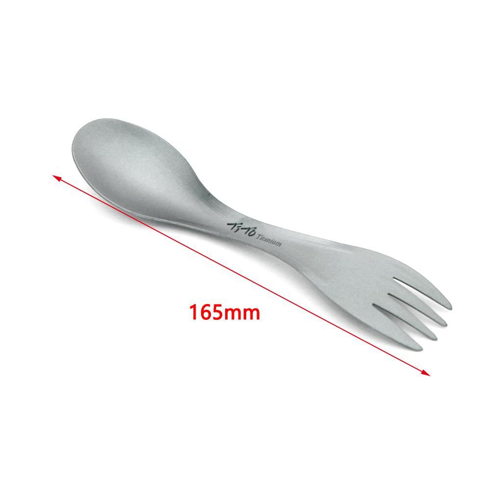 Outdoor Camping Picnic Titanium Spoon Tableware Fork Portable Lightweight Spork Titanium Alloy Spoon Fork Picnic Tourist Dishes