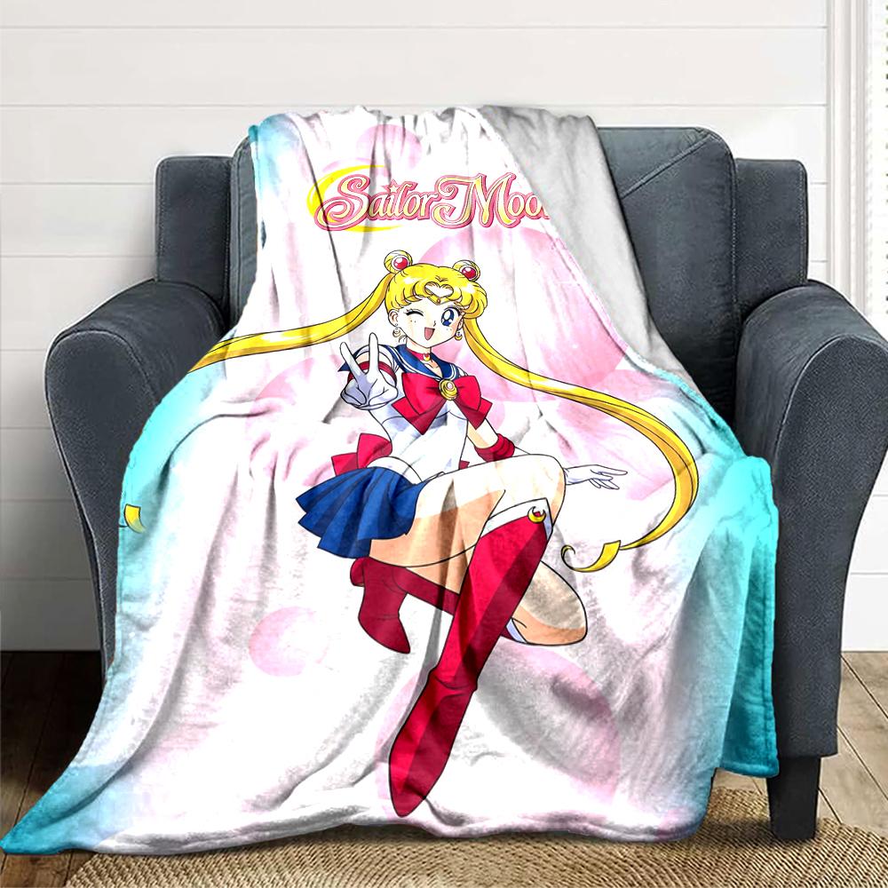 1Pc Moonlit Sailor Princess Blanket For Couch Bed Plush Cozy Fuzzy Blanket Super Soft Warm Blankets For Fall And Winter 0918242