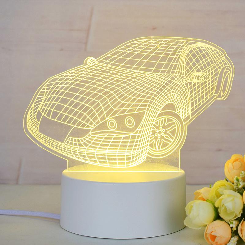 Customize Acrylic 3D Illusion LED Warm White Night Light for Living Room Kids Bedroom Decorative Lamp with USB Power