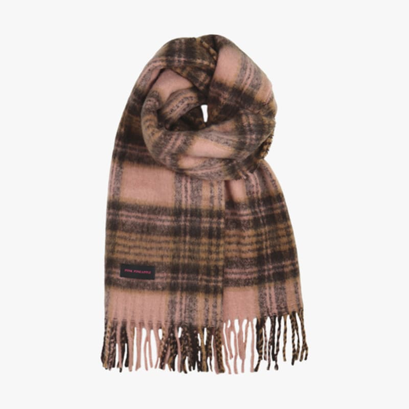 

PINK PINEAPPLE HAIRY CHECK MUFFLER_PINK PINK_FREE