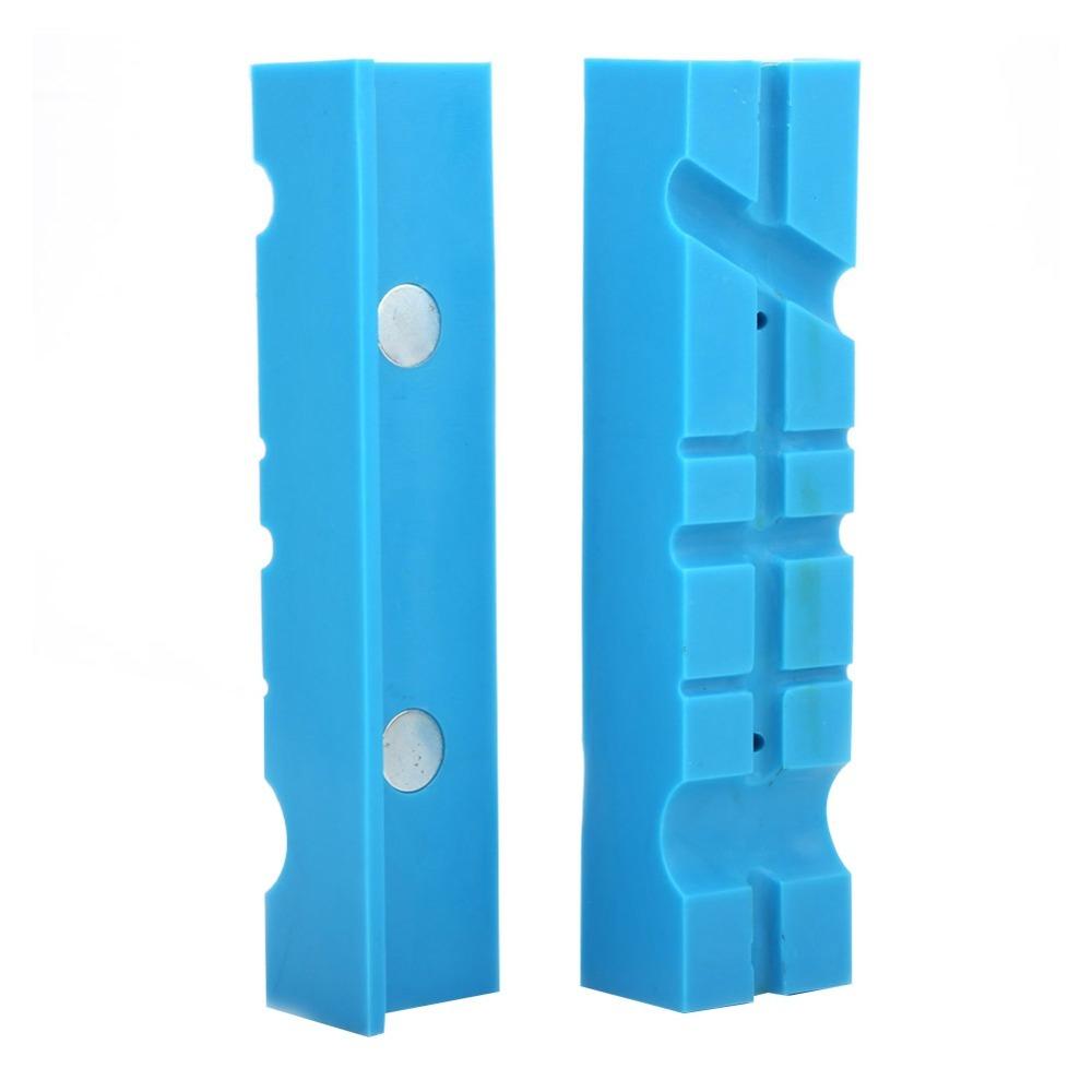 2pcs Multiple Angle Grooves Magnetic Vise Jaw Pads Magnetic Vise Jaw Pads Covers Jewelry Making