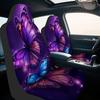 2pcs Vibrant Purple & Butterfly Floral Car Seat Covers - Washable, Universal Fit For Cars, SUVs, Trucks - Elegant Interior Decor